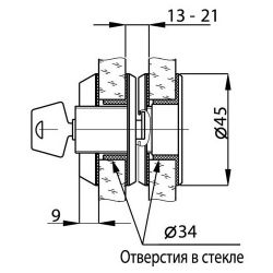 Замок TITAN T-690 SSS с ответной частью на стекло