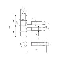 Петля ввертная APECS 19-14 CR хром (1 шт)
