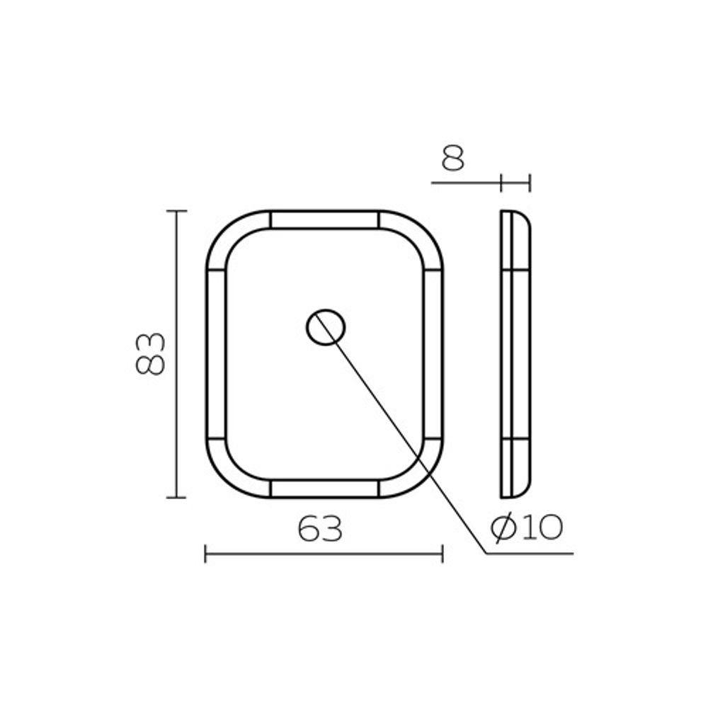 Декоративная накладка под шток FUARO ESC 486-O SQ XL CP-8 хром /41003/ (1 шт)