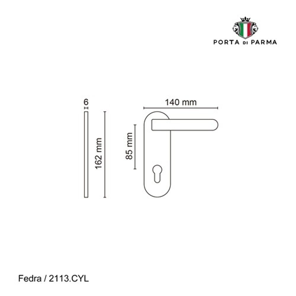 Ручка на планке PORTA DI PARMA Fedra CYL CP хром