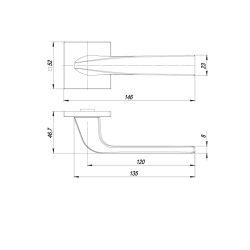 Ручка раздельная PUNTO SATURN ARC.Q52 BL-24 черный /48829/