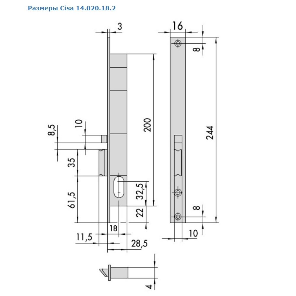 Замок врезной электромеханический CISA 14020.18.2