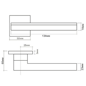 Ручка раздельная ABRISS R50.122 CP/MSN хром/мат.никель