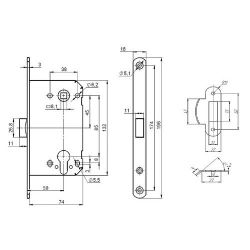 Корпус замка PUNTO PL85-50 WH белый /43307/