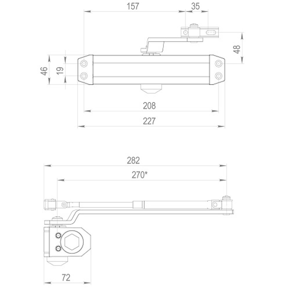 Доводчик дверной FUARO DC-205 WH до 120 кг (белый) /30581/