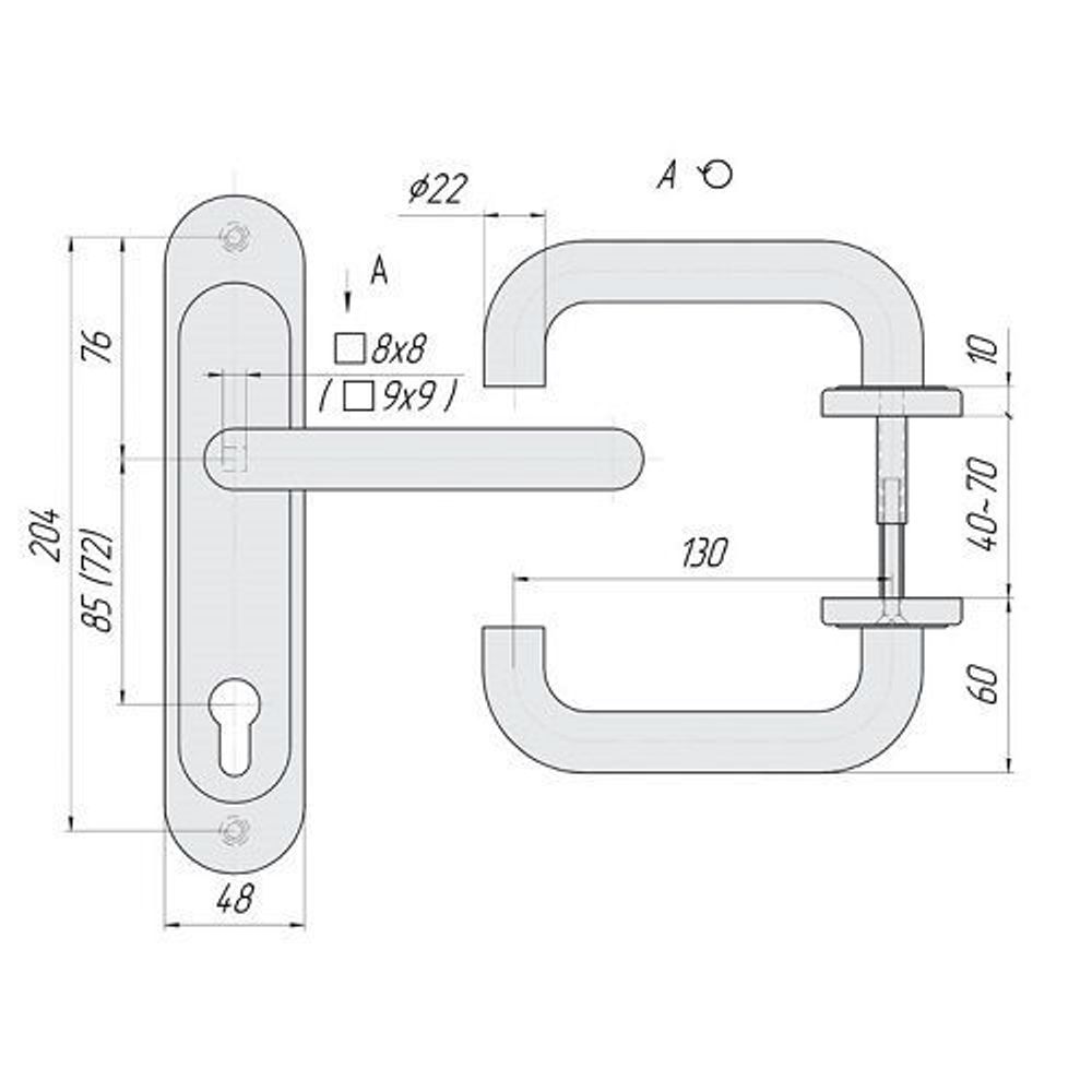Ручка на планке КРИТ-М Р-85-5858-У- Хш хром автомат