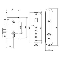 Замок врезной APECS 1026/60 CR хром