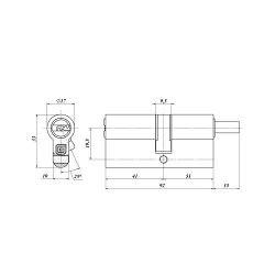 Цилиндровый механизм с вертушкой ГАРДИАН GB 92 мм (41/51V) Ni никель 5 кл /40823/
