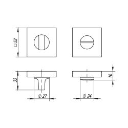 Ручка поворотная FUARO BK6 DM CF-17 кофе /33047/