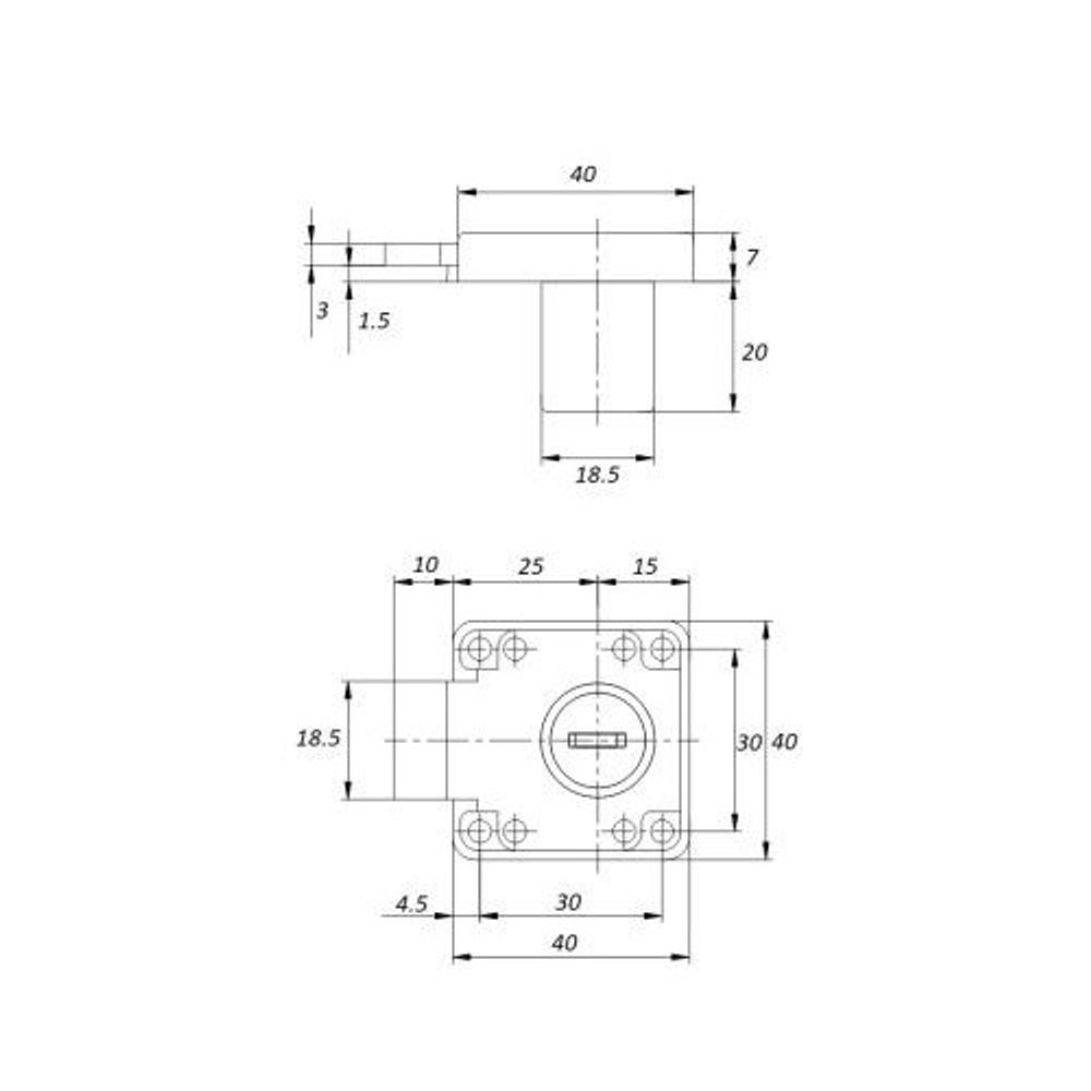 Замок мебельный 138 с мастер системой без отв.