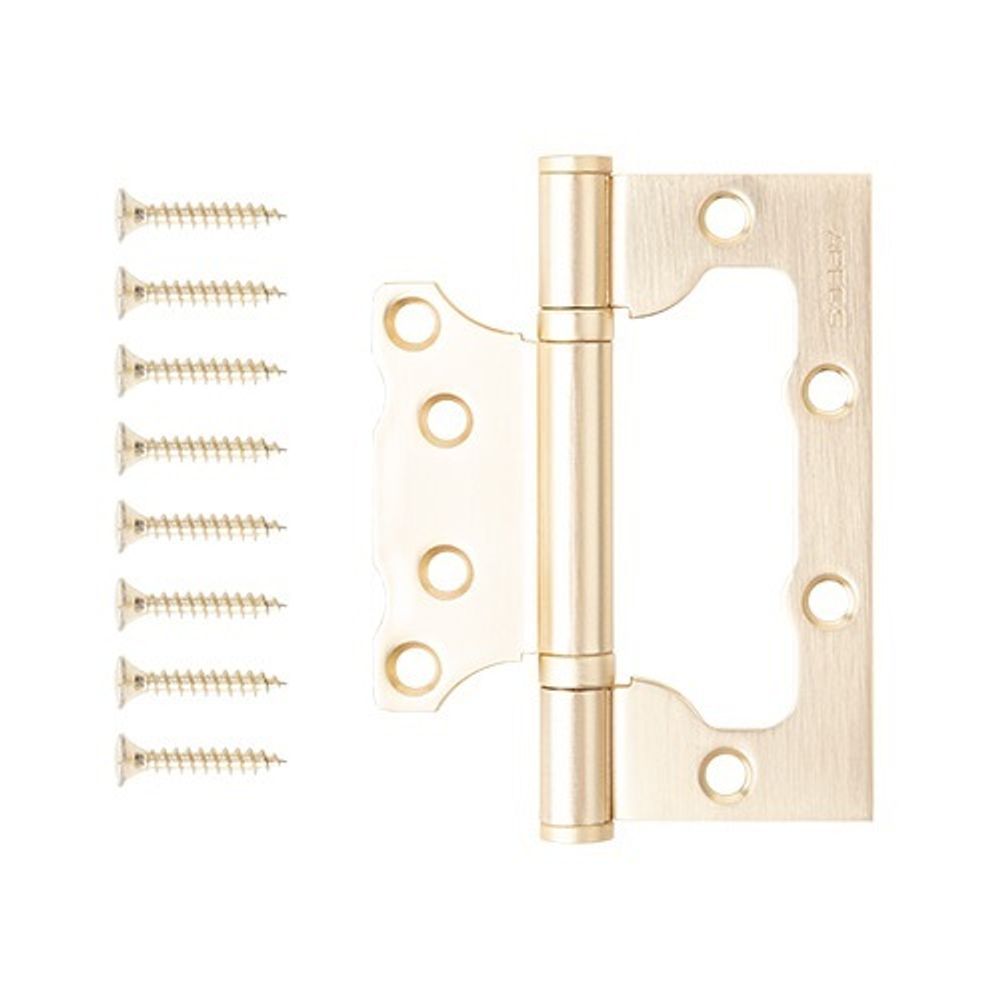 Петля дверная накладная APECS 100х75х2,5-B2 Steel GMS сатин.золото (1шт)