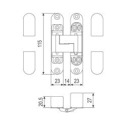 Петля скрытой установки AGB ECLIPSE 3.0 E30200.02.23 (мат.латунь) /49379/ (1 шт)