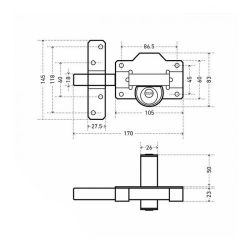 Замок накладной АЛЛЮР CS-170 LL