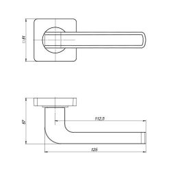 Ручка раздельная PUNTO FUTURA ZQ GR/BN-23 графит/чёрный никель /41043/