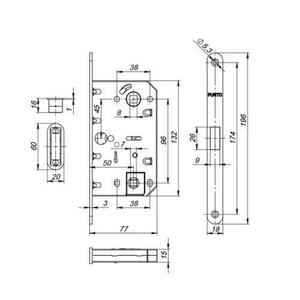 Защелка врезная магнитная PUNTO ML96WC-50 BL черный /42425/