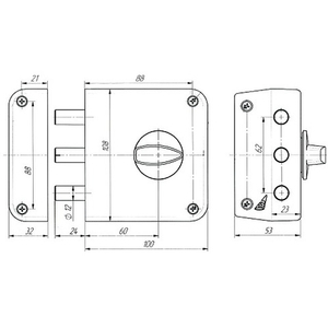 Замок накладной ЗЕНИТ ЗН1-3-3 медь