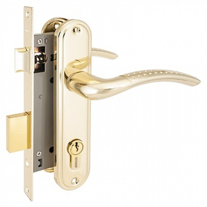 Замок врезной АЛЛЮР 132/1 GP латунь