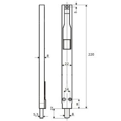 Шпингалет дверной WDP 8 мм белый Р