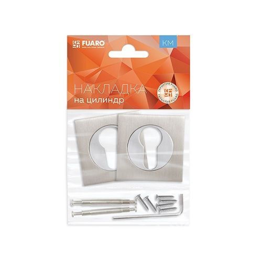 Накладка под цилиндр FUARO ET KM SN/CP-3 мат.никель/хром /23691/