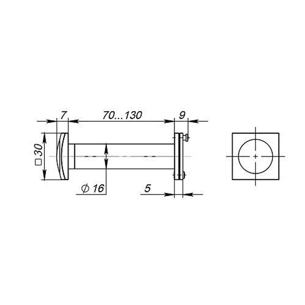 Глазок дверной FUARO VIEWER4 DVQ 70-130/16 SSC-16 сатинированный хром /42153/