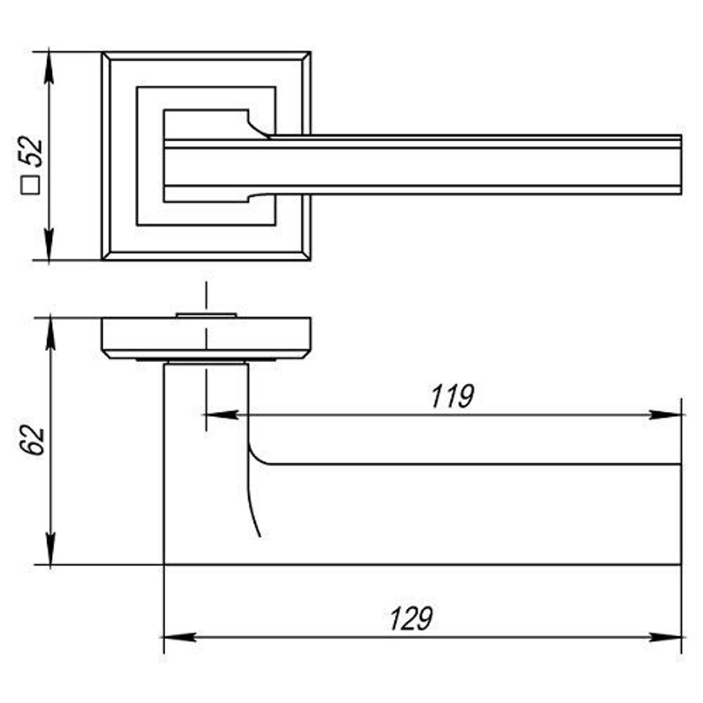 Ручка раздельная PUNTO BLADE QL GR/CP-23 графит/хром /37007/
