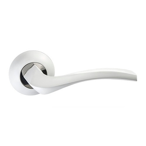 Ручка дверная PUERTO AL 518-08 MSW/CP (матовый супер белый/хром блестящий)