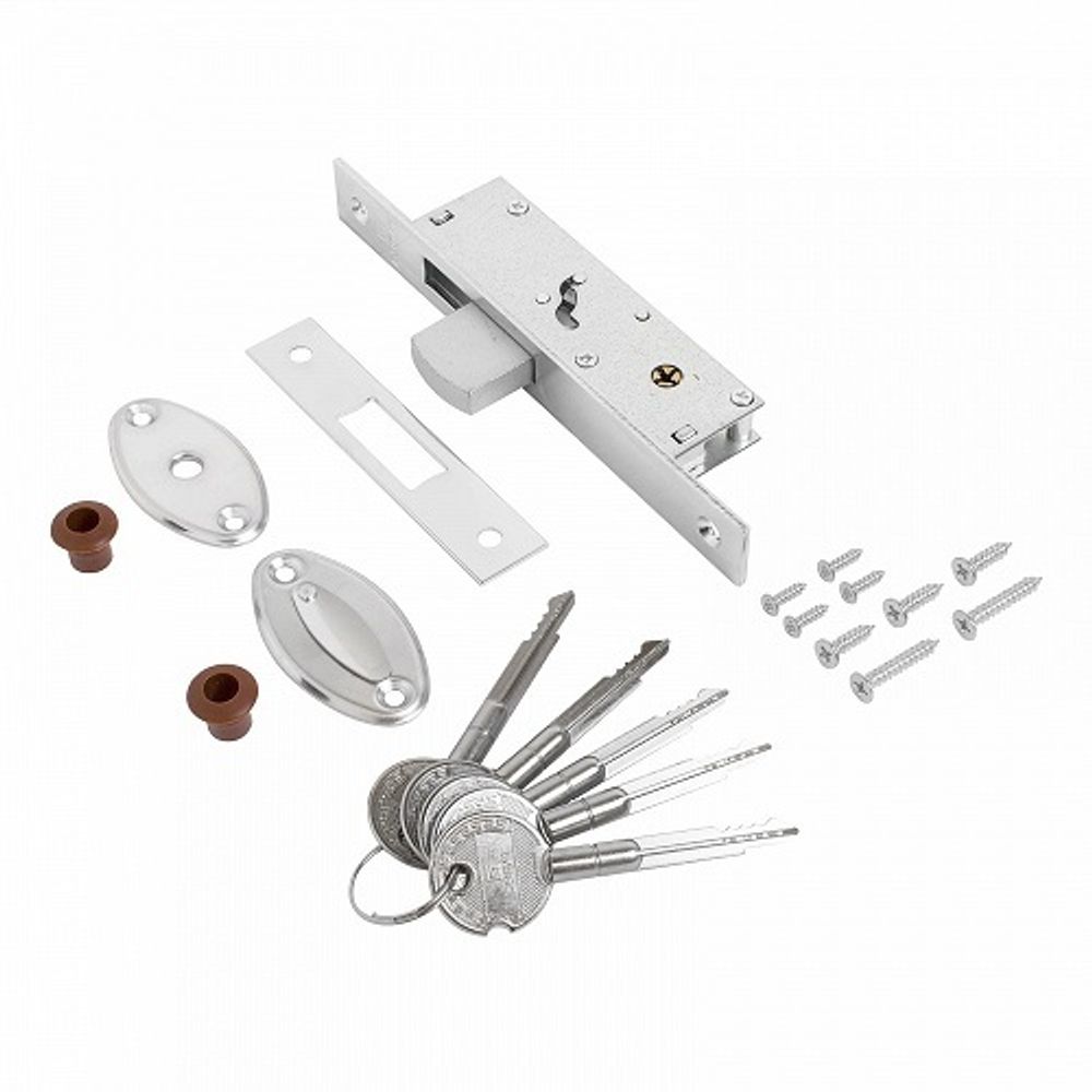 Замок врезной БУЛАТ ЗВ 1-1П 20.00.20.04 (71-K-CR) хром