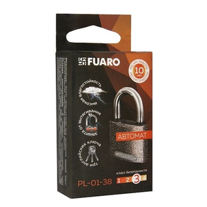 Замок навесной FUARO PL-01-38 англ. 3 кл.  /42263/