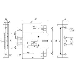 Замок врезной МЕТТЭМ ЗВ8 852.1.0, 3риг. 3кл.