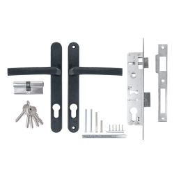Корпус врезного замка с ручкой AJAX KIT GATE-2585/24 RAL7016 антрацит /63975/