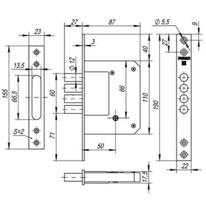 Замок врезной FUARO 200-4MF/PB латунь 5кл /15372/