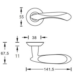 Ручка дверная ARCHIE S010 61HH
