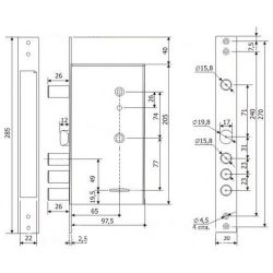 Замок врезной ГАРДИАН ЗВ 30.15 (4кл)(длинный кл. 59 мм)  /29233/