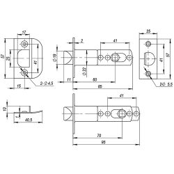 Ручка защелка AJAX 6010 AB-Р (без фик.) бронза /44441/