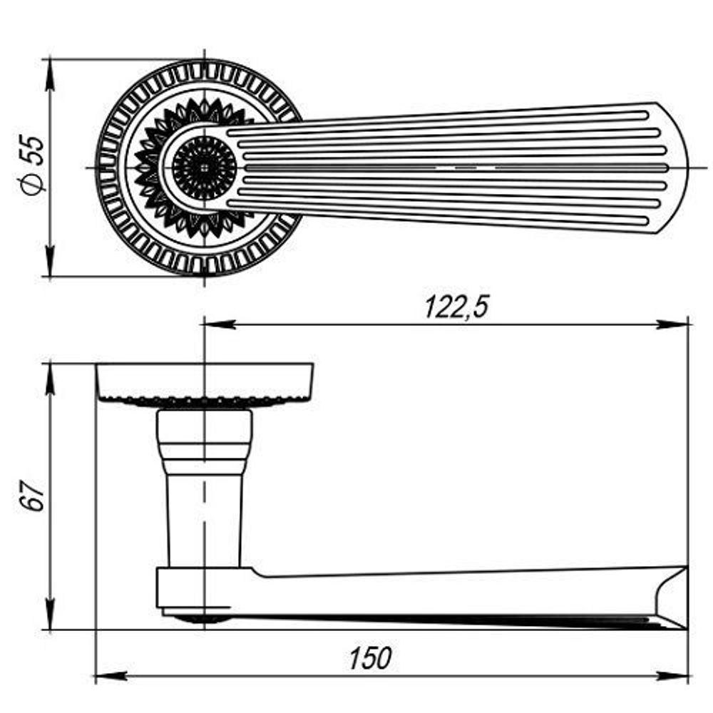 Ручка раздельная ARMADILLO ROMEO CL3 ABL-18 темная медь /33749/