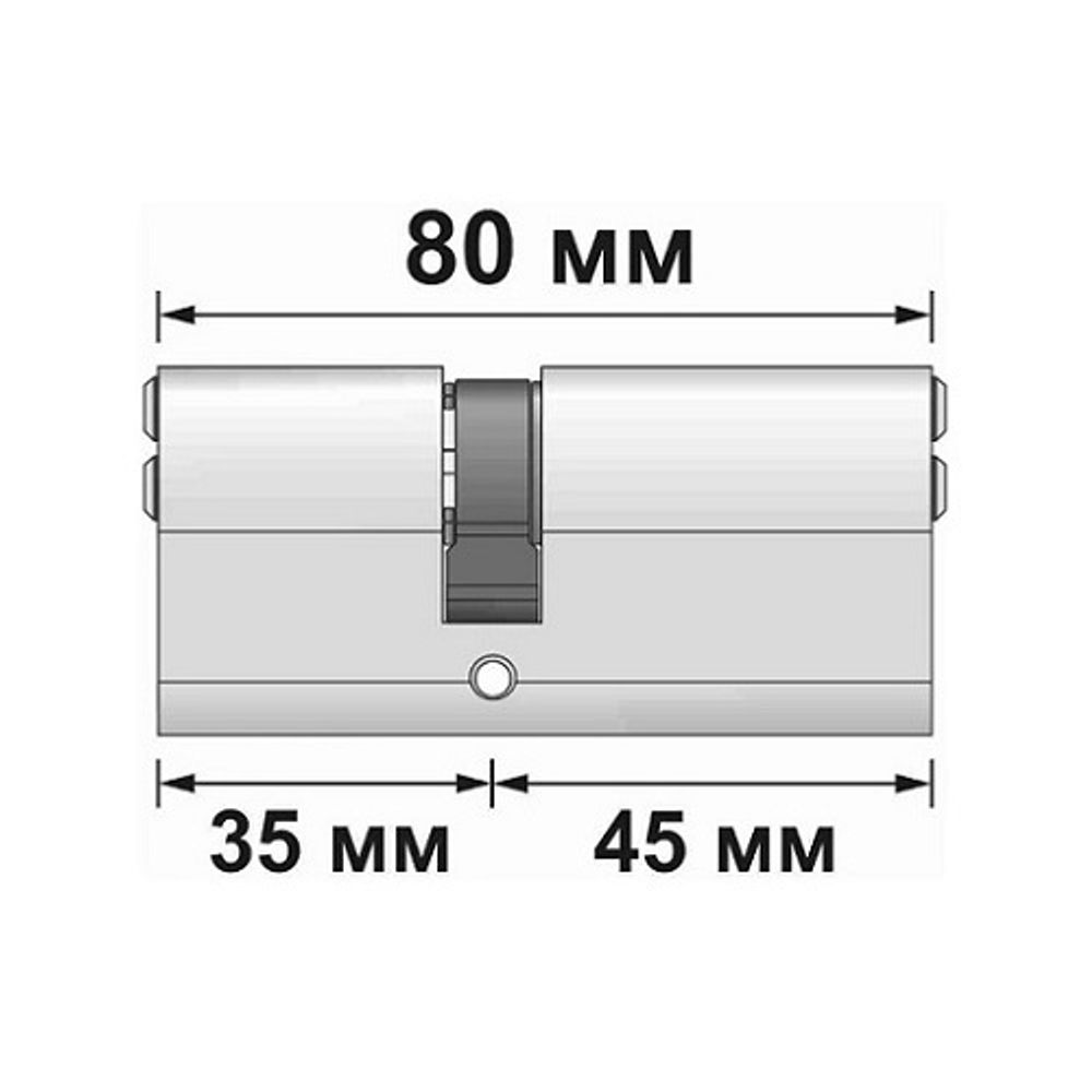 Цилиндровый механизм FUARO D-PRO500/80 mm (30+10+40) CP хром 5кл. /37725/
