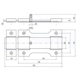 Засов дверной "Делга" плоский (серый)
