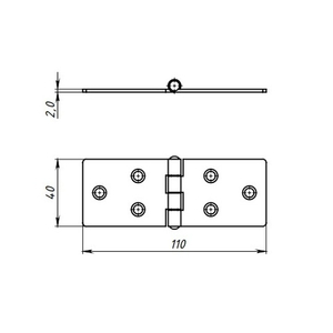 Петля карточная КУНГУР 110х40 цинк (100) (1 шт)