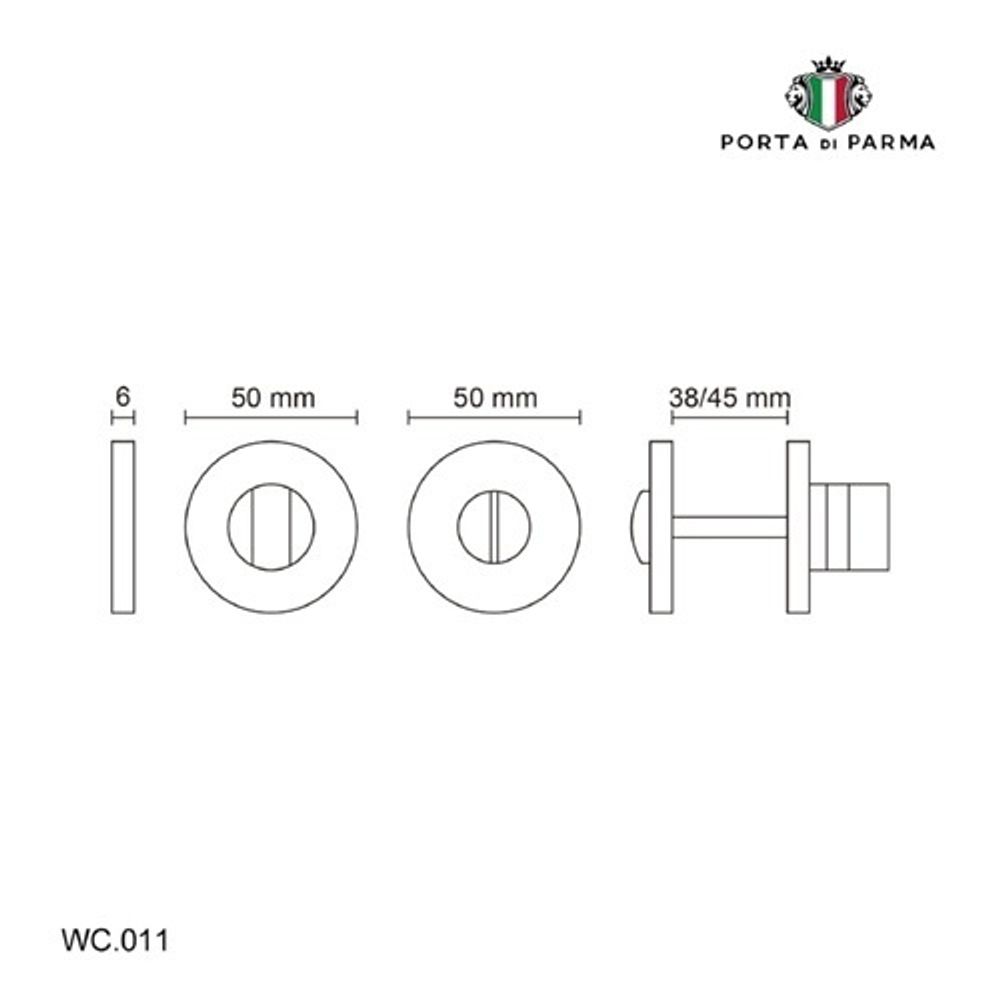 Ручка поворотная PORTA DI PARMA WC.011.14 SN мат. никель