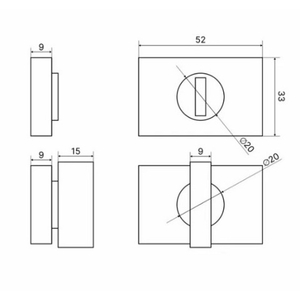 Завертка под фикс. RENZ BK 01 SN (никель матовый)