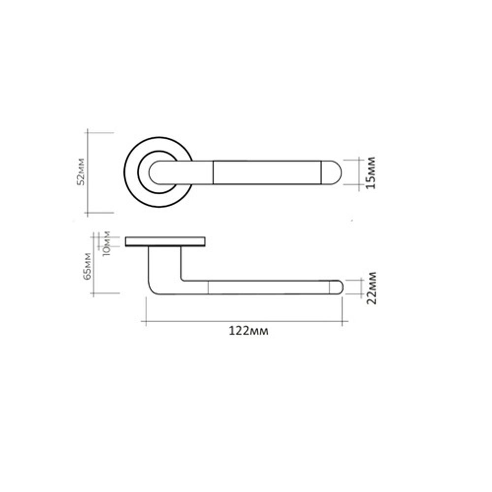 Ручка раздельная VETTORE R07.055 SN/CP мат.никель/хром