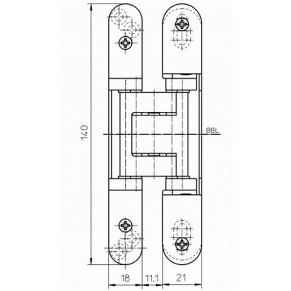Петля скрытая TECTUS TE 205 3D до 40кг SIMONSWERK хром матовый