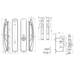 Замок врезной электронный KAADAS Lambo K13F 3D Face с распознов. лица и отпечатком пальца, золото