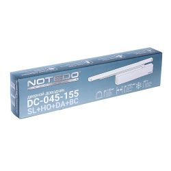 Доводчик дверной NOTEDO DC-045-155 SL+HO+DA+BC со скольз.тягой белый (150 кг)