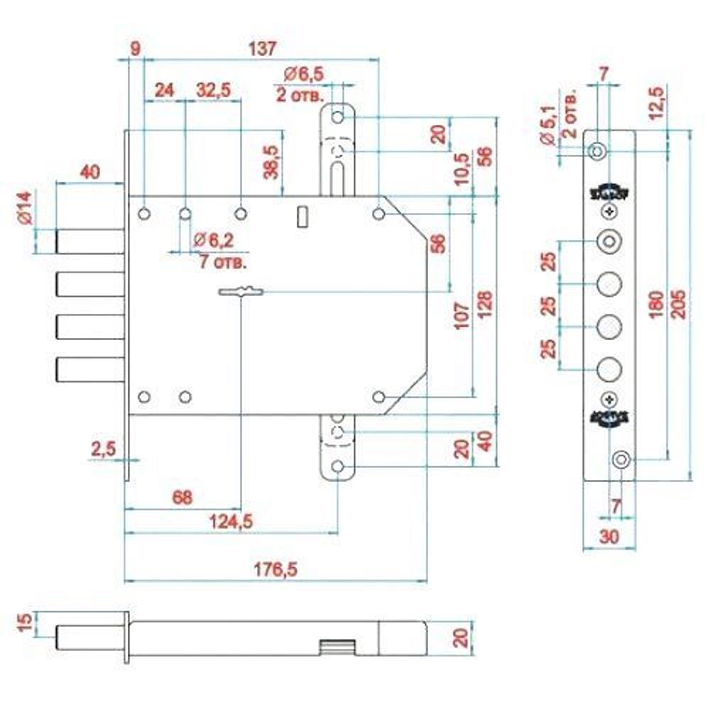 Замок врезной ЭЛЬБОР 1.05.03 Базальт