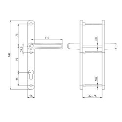 Ручка на планке PUNTO HANDLE.92.25.67-75 RAL 9016 белый /60261/