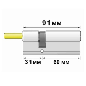 Цилиндровый механизм под вертушку (дл.шток) KALE KILIT 164 SX/91 (55+10+26) никель 5кл /32903/