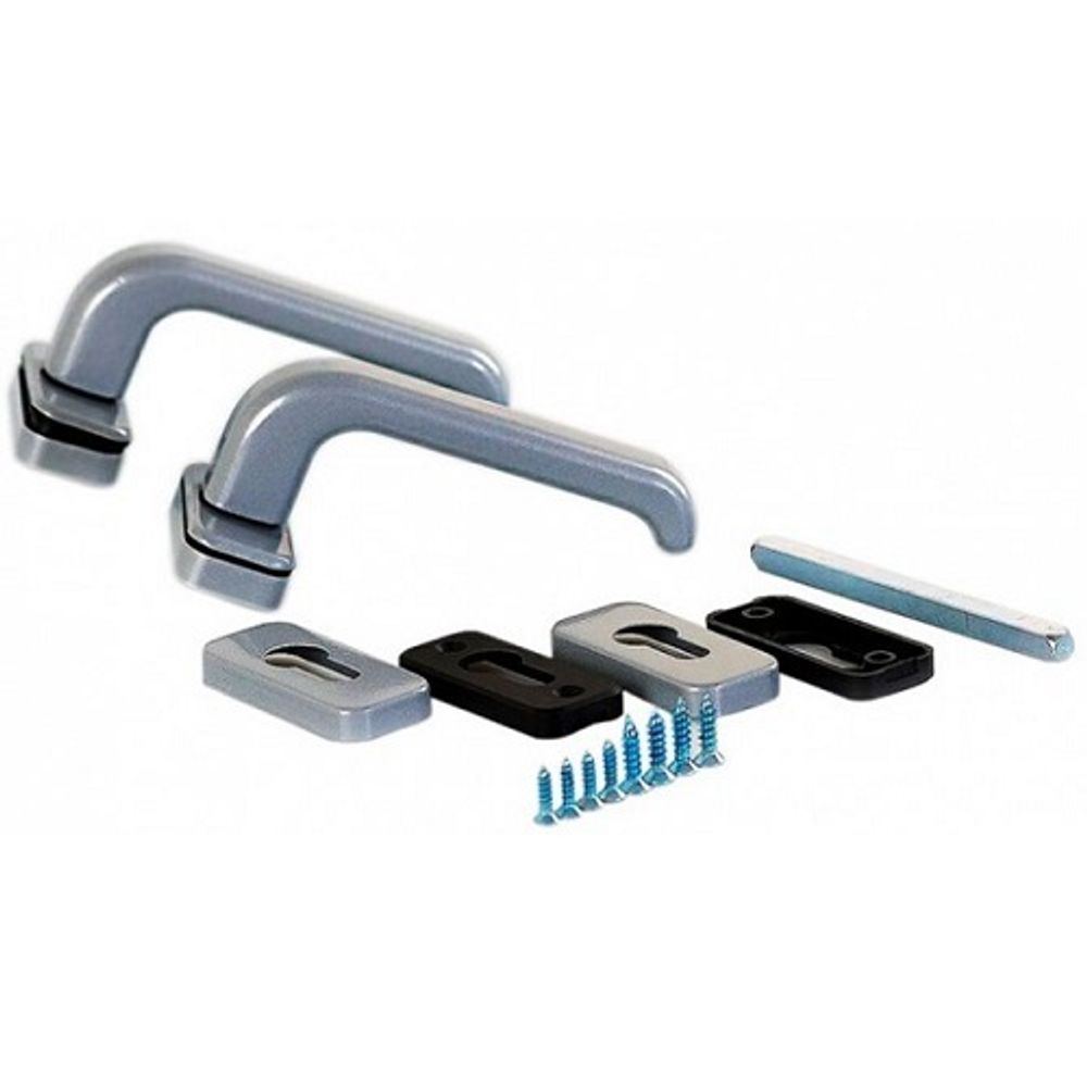 Нажимной гарнитур раздельный Elementis + 2 накладки на цилиндр серый