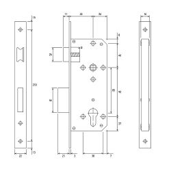 Замок врезной с ручками PALLADIUM ЗВ-1856 SG/GP мат.золото/золото