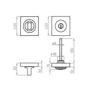 Ручка поворотная с фиксацией ключом AJAX BK6 FIX JK CP-8 хром /49805/